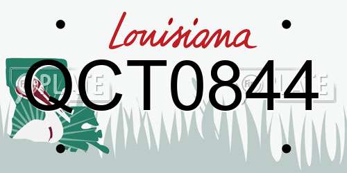 QCT0844 Louisiana License Plate