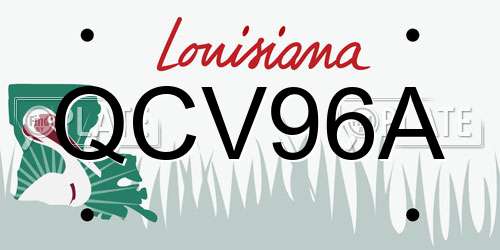 QCV96A Louisiana License Plate