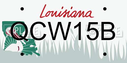 QCW15B Louisiana License Plate