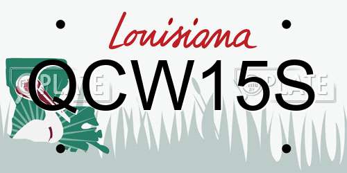 QCW15S Louisiana License Plate