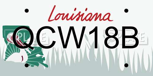 QCW18B Louisiana License Plate