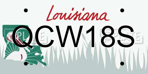 QCW18S Louisiana License Plate