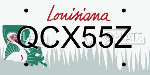 QCX55Z Louisiana License Plate