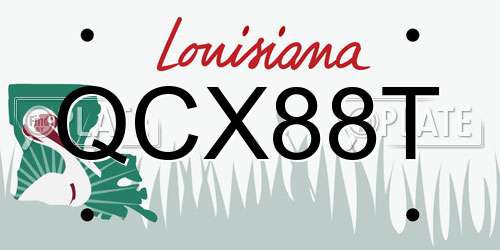 QCX88T Louisiana License Plate