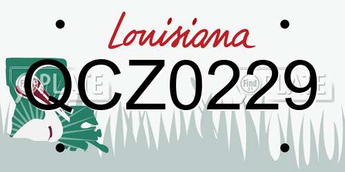 QCZ0229 Louisiana License Plate