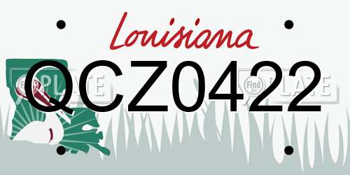 QCZ0422 Louisiana License Plate
