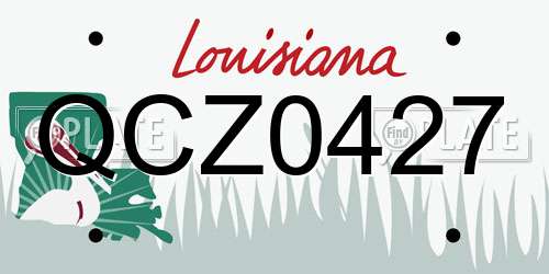 QCZ0427 Louisiana License Plate