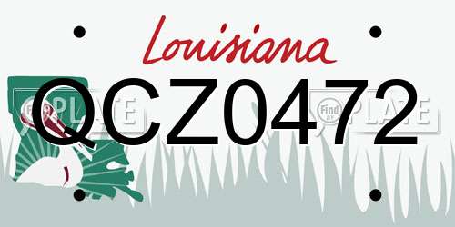 QCZ0472 Louisiana License Plate