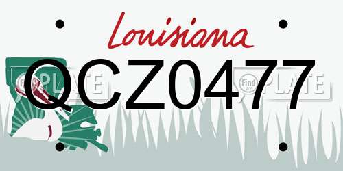 QCZ0477 Louisiana License Plate