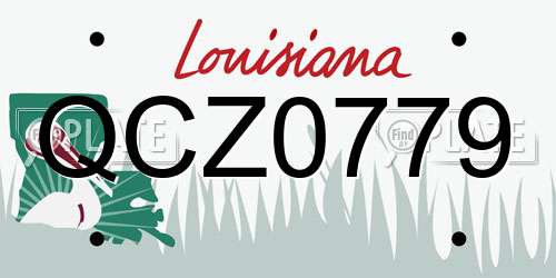 QCZ0779 Louisiana License Plate