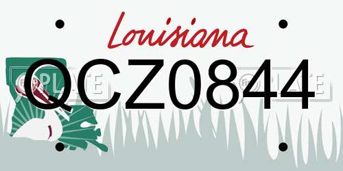 QCZ0844 Louisiana License Plate