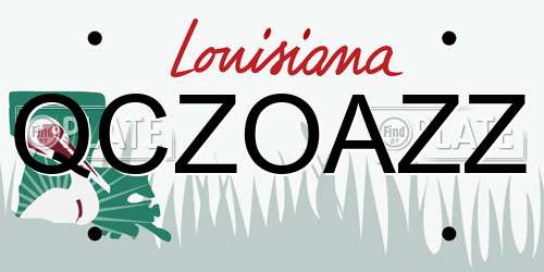 QCZOAZZ Louisiana License Plate