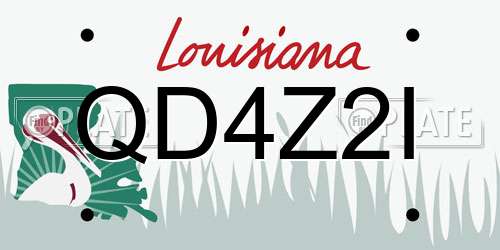 QD4Z2I Louisiana License Plate