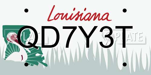QD7Y3T Louisiana License Plate