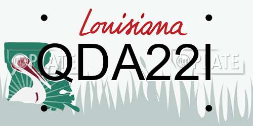 QDA22I Louisiana License Plate