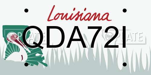 QDA72I Louisiana License Plate