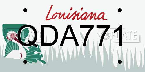 QDA771 Louisiana License Plate