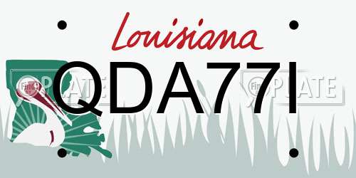 QDA77I Louisiana License Plate