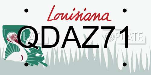 QDAZ71 Louisiana License Plate