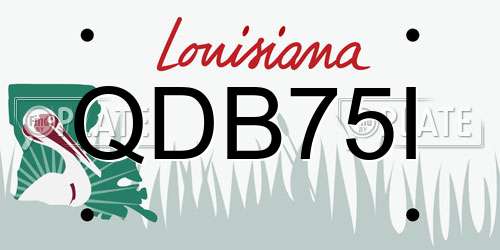 QDB75I Louisiana License Plate