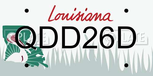 QDD26D Louisiana License Plate