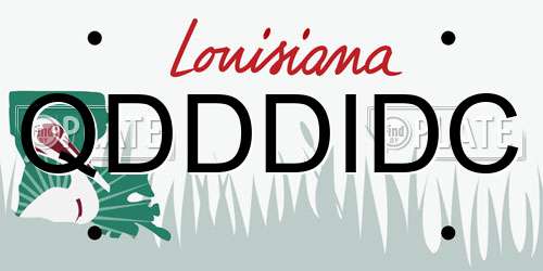 QDDDIDC Louisiana License Plate