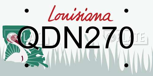 QDN270 Louisiana License Plate