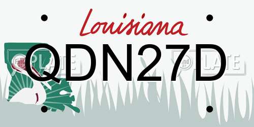 QDN27D Louisiana License Plate