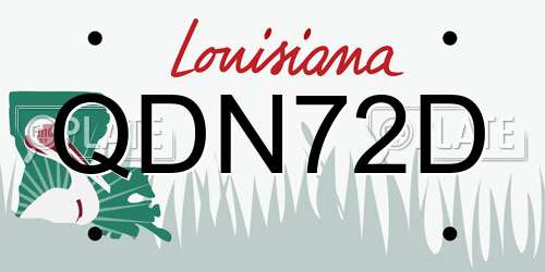 QDN72D Louisiana License Plate