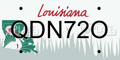 QDN72O Louisiana License Plate