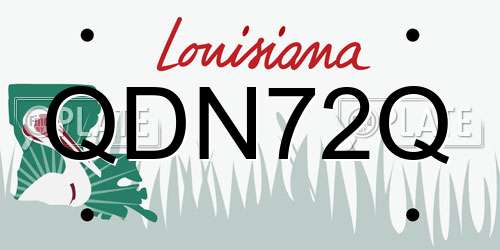 QDN72Q Louisiana License Plate