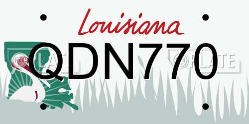 QDN770 Louisiana License Plate