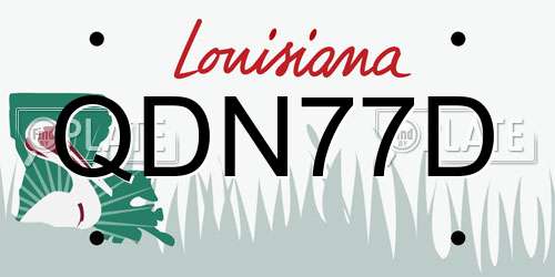 QDN77D Louisiana License Plate