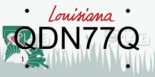 QDN77Q Louisiana License Plate