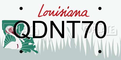 QDNT70 Louisiana License Plate
