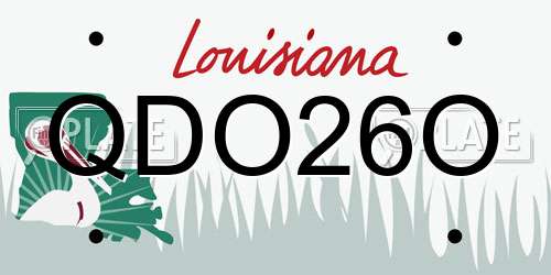QDO26O Louisiana License Plate