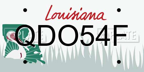 QDO54F Louisiana License Plate