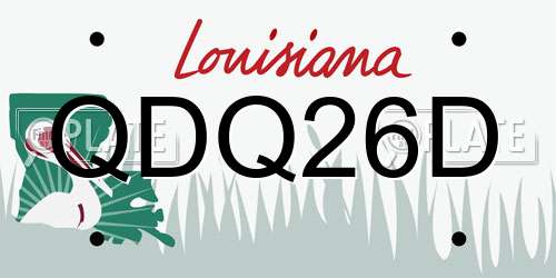 QDQ26D Louisiana License Plate