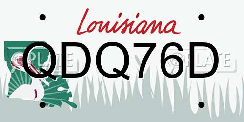 QDQ76D Louisiana License Plate