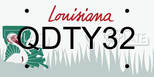 QDTY32 Louisiana License Plate