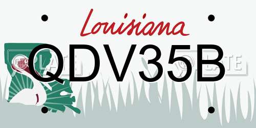 QDV35B Louisiana License Plate