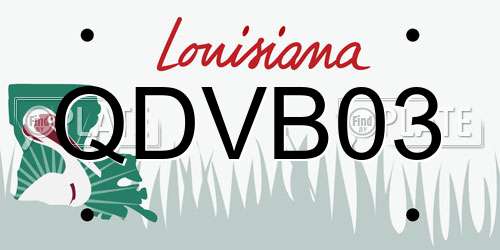 QDVB03 Louisiana License Plate