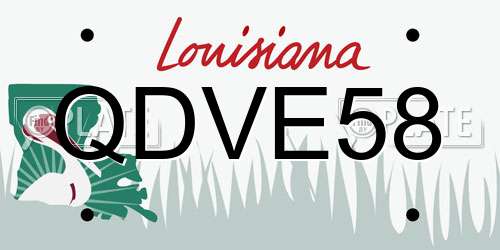 QDVE58 Louisiana License Plate