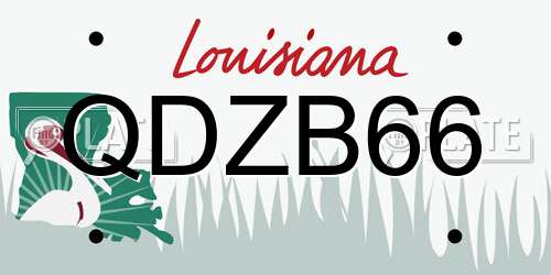 QDZB66 Louisiana License Plate