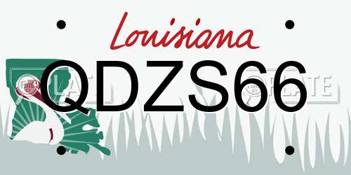 QDZS66 Louisiana License Plate
