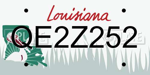QE2Z252 Louisiana License Plate