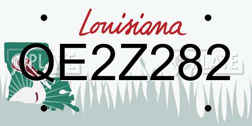 QE2Z282 Louisiana License Plate
