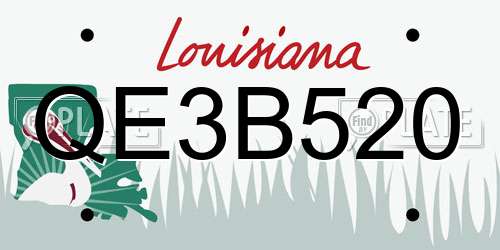 QE3B520 Louisiana License Plate