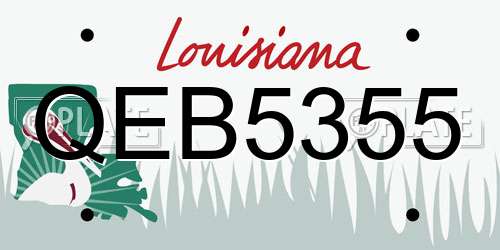 QEB5355 Louisiana License Plate