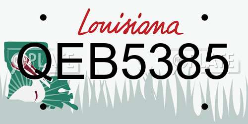 QEB5385 Louisiana License Plate